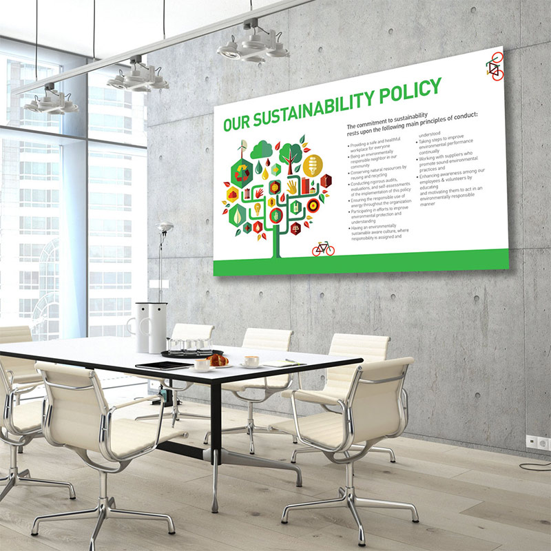 The Boring Office Sustainability Policy Wall